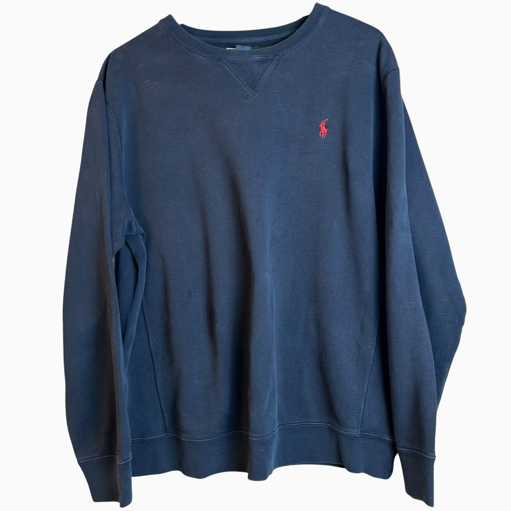 Vintage Polo Ralph Lauren Sweatshirt Mens Large Crewneck Sweatshirt Red Pony